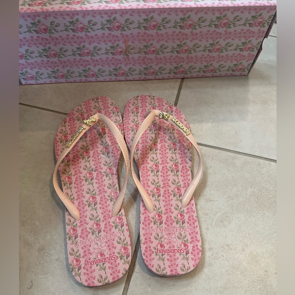 Havaianas LoveShackFancy Pink Floral Sandals